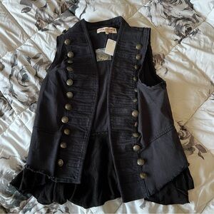 Free People Military Style Double Breasted Vest